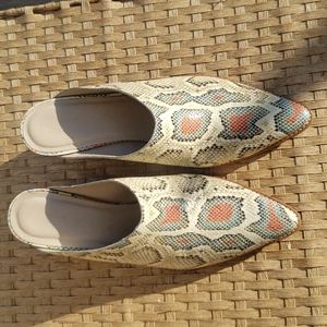 Matisse Cammy multi snake mule open heal boot look